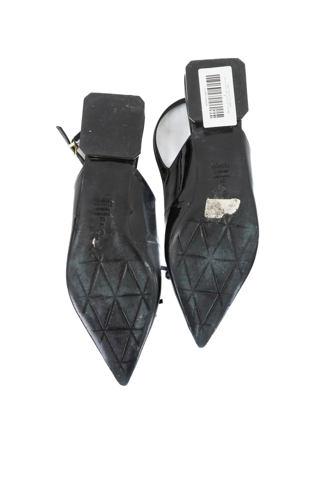 schutz black patent sling back flats (8; retail $178)