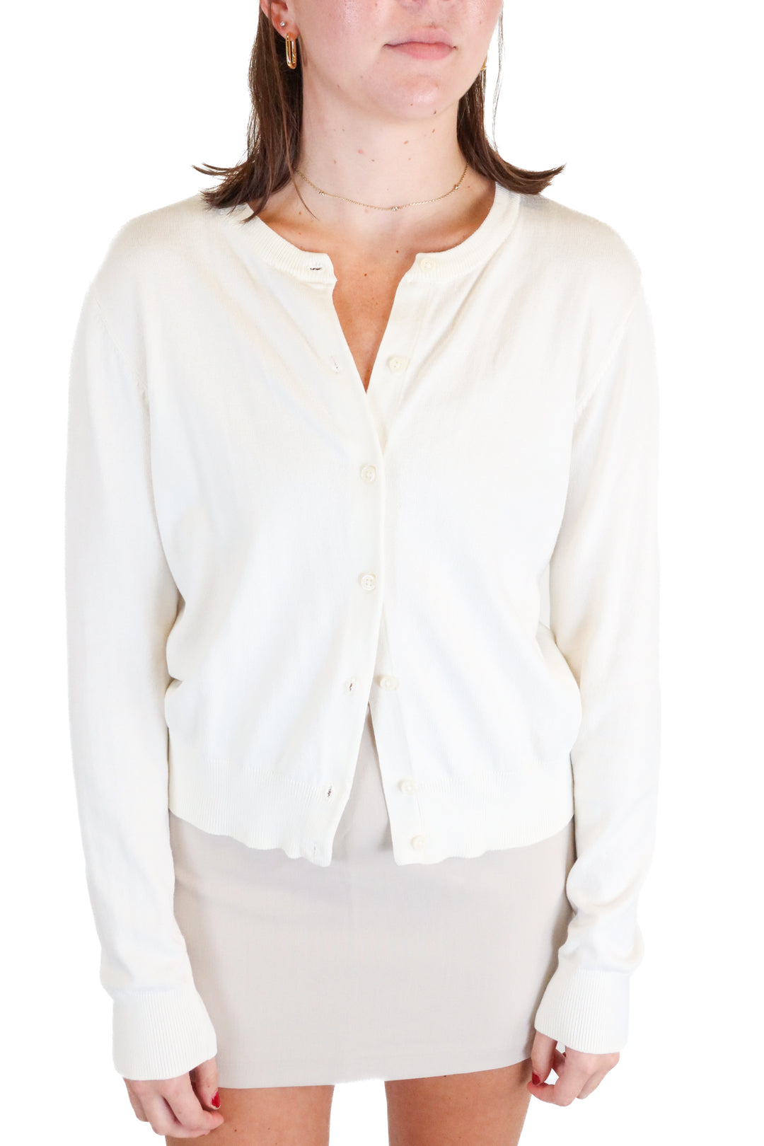 H&M Off White Classic Cardigan (L)