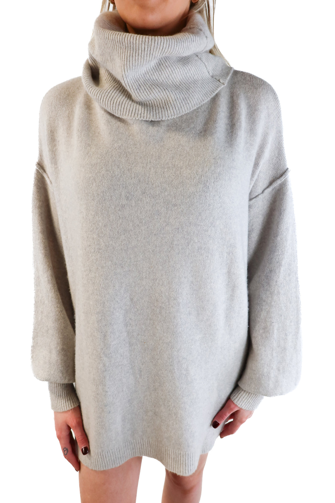 SOLD: Free People Light Grey Cashmere Sweater (S; retail $168)