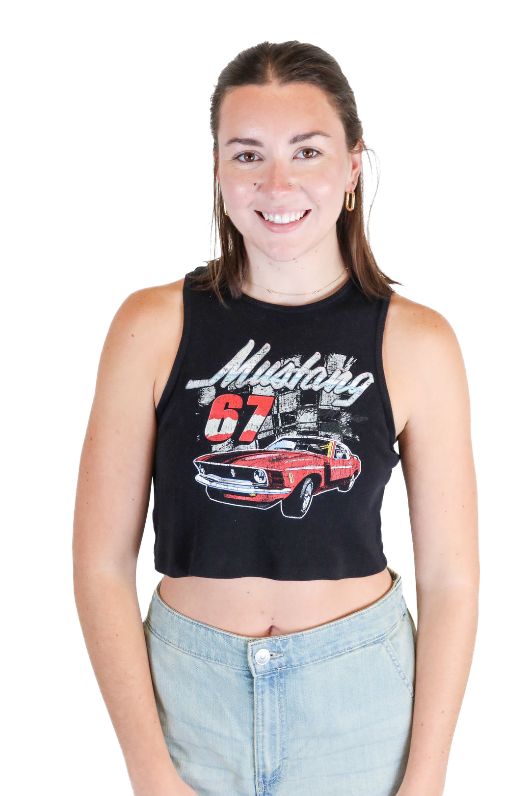 Ford Mustang Black Cropped Tank (M)