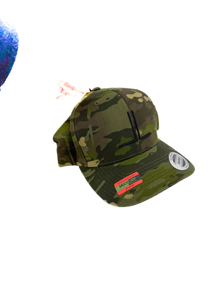 Living with Landyn camo snapback hat (OS)