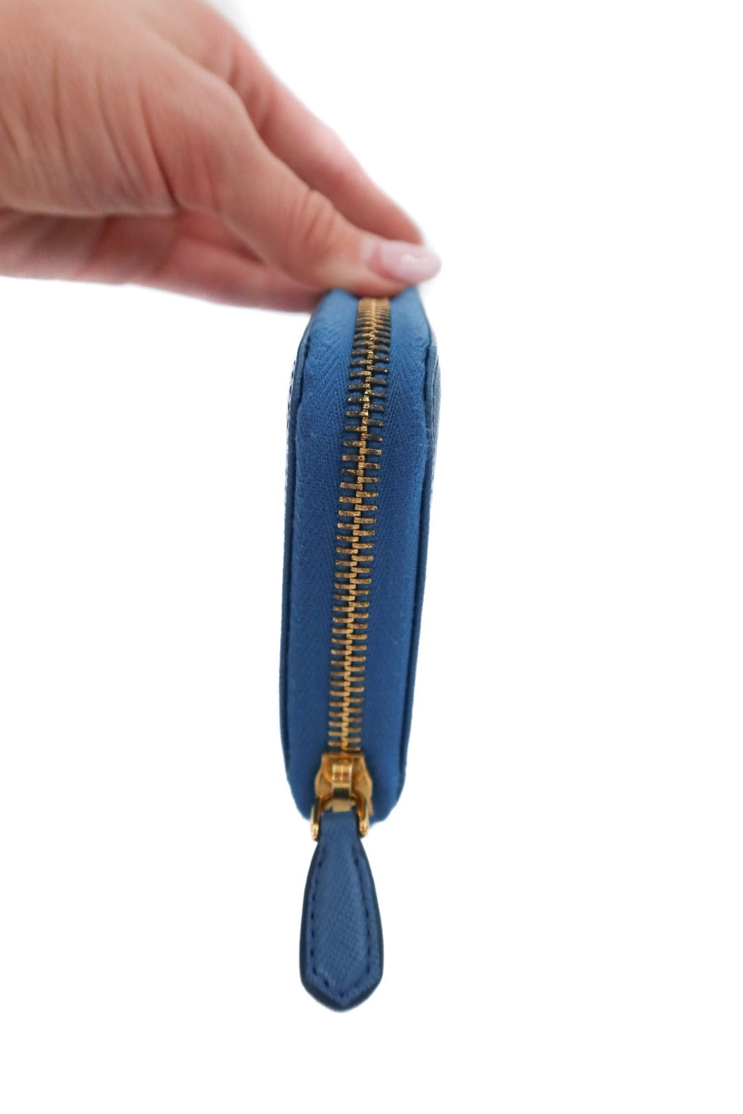 Prada Blue Zip Around Safiano Wallet (retail $695)