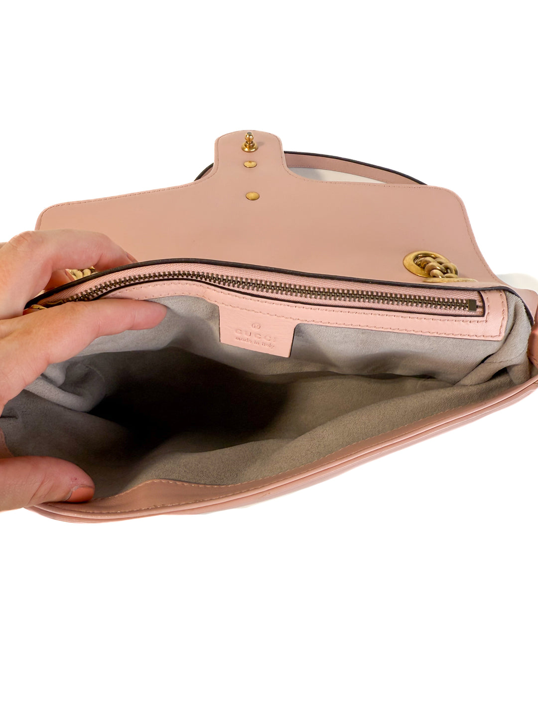 Gucci Calfskin Matelasse Small GG Marmont Shoulder Bag (retail $2,600)