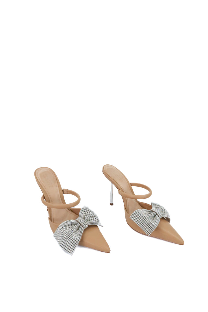 schutz rhinestone nude heel (9; retail $110)