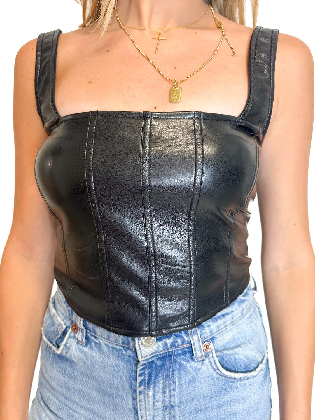 Show Me Your Mumu Vegan Leather Corset (S)