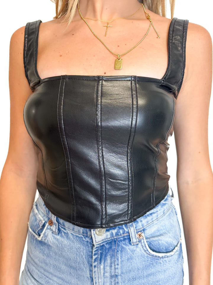 Show Me Your Mumu Vegan Leather Corset (S)