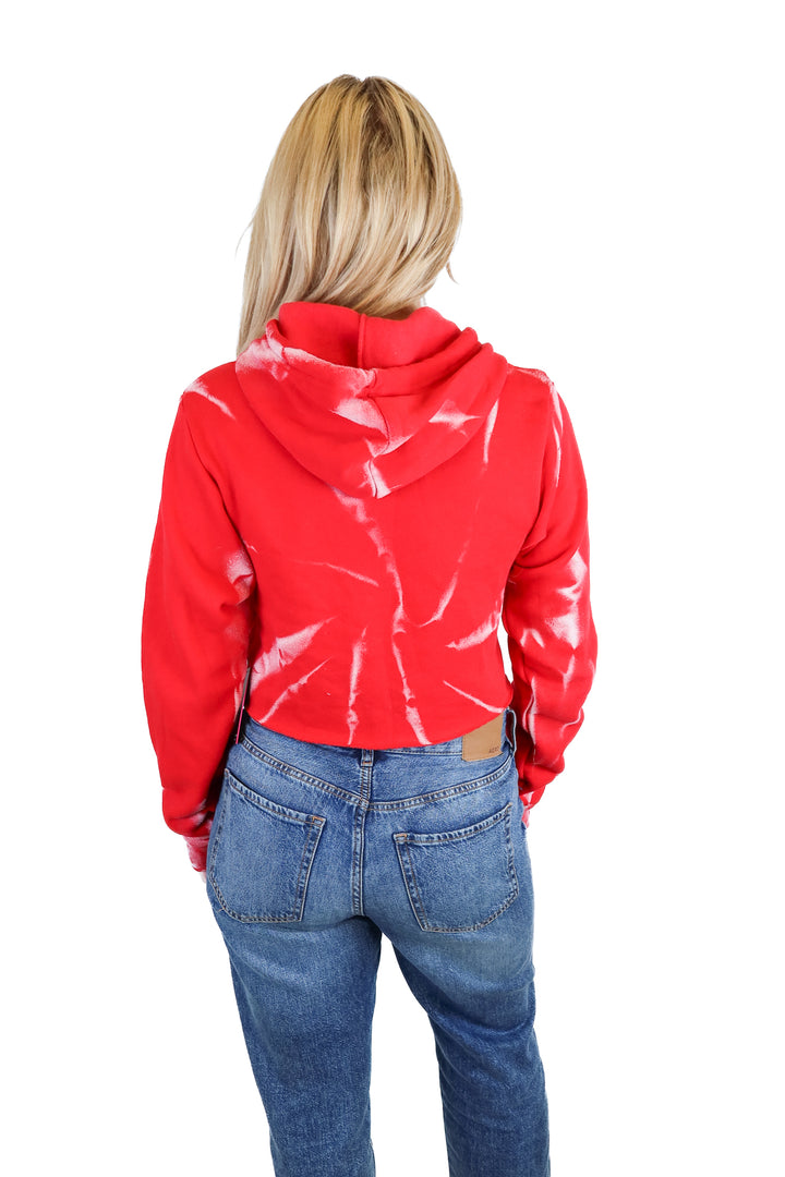 myrrhe red tie dye cropped hoodie NWT (xs)