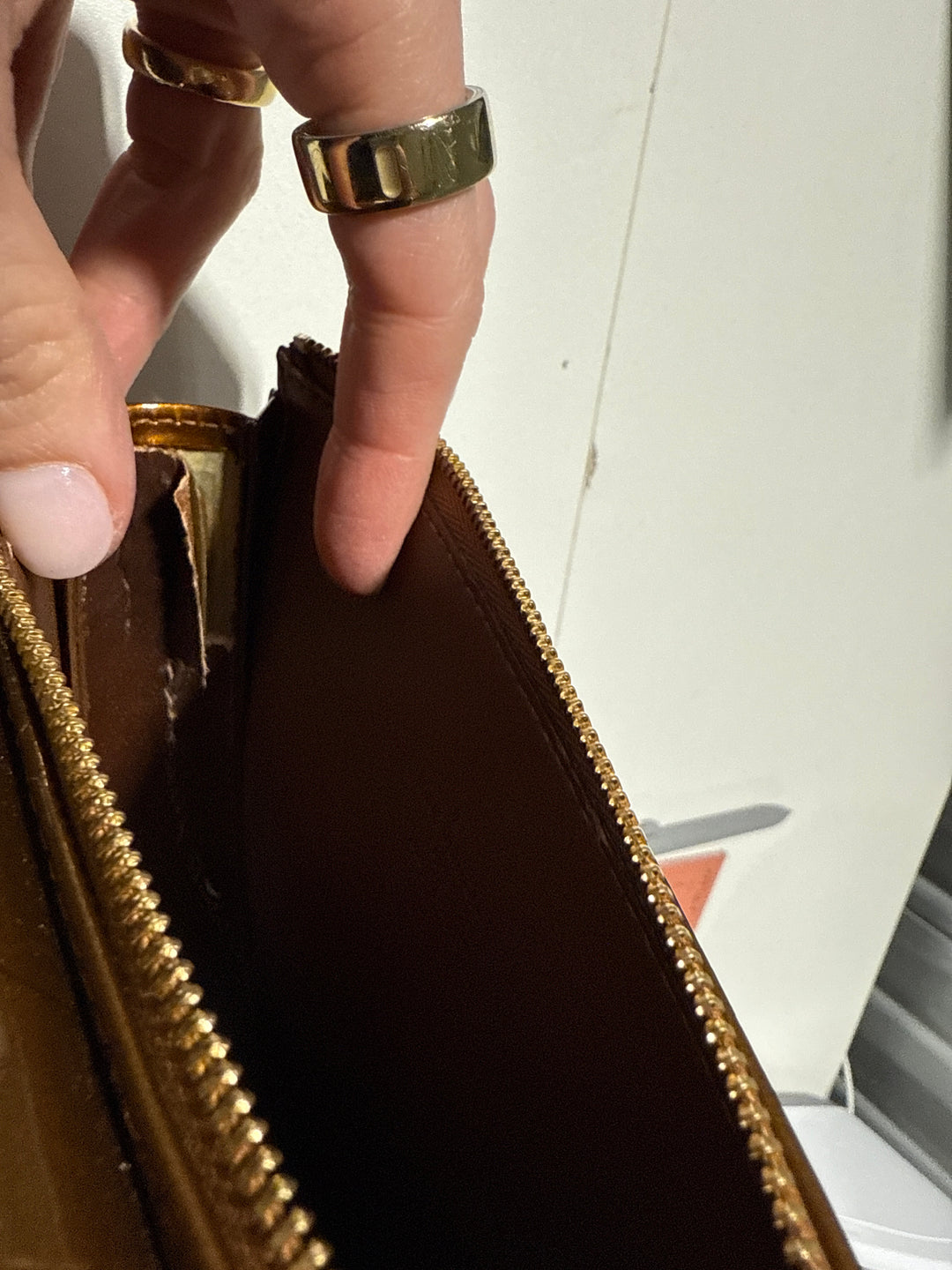 SOLD Louis Vuitton Monogram Vernis Motto Accessory Pochette