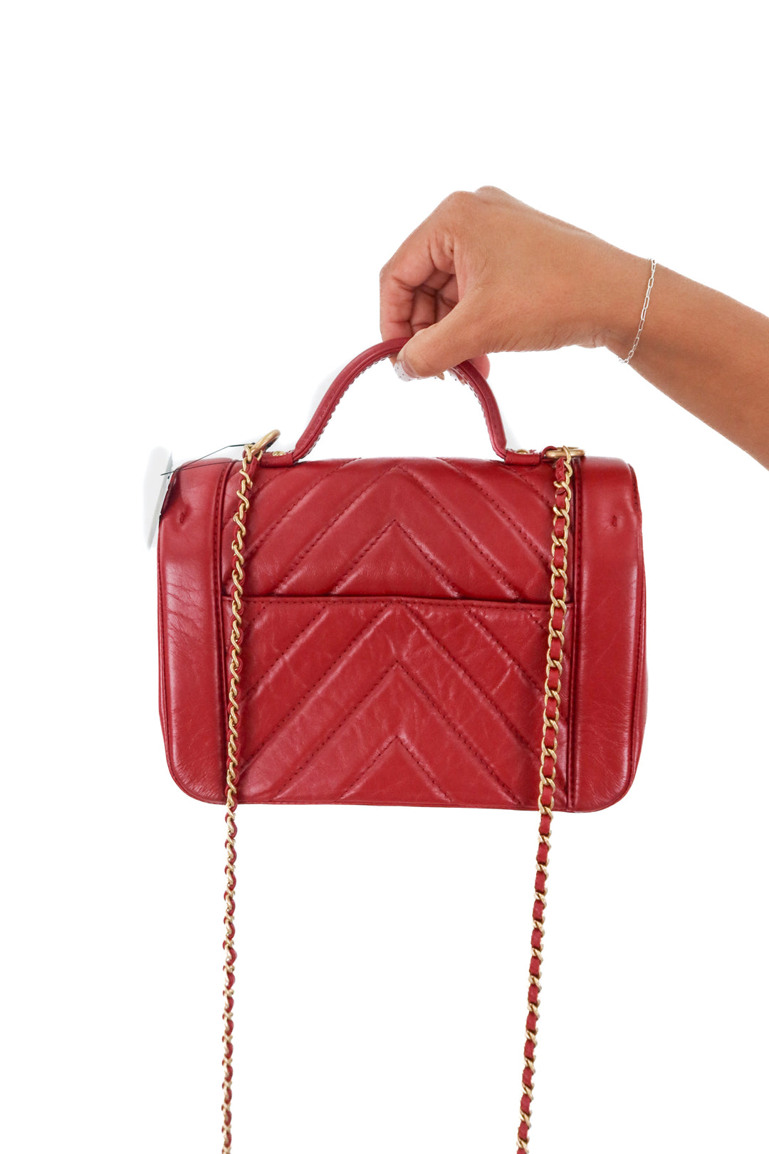 Chanel Chevron Red Two-Way Single Flap (est. retail $8,900)