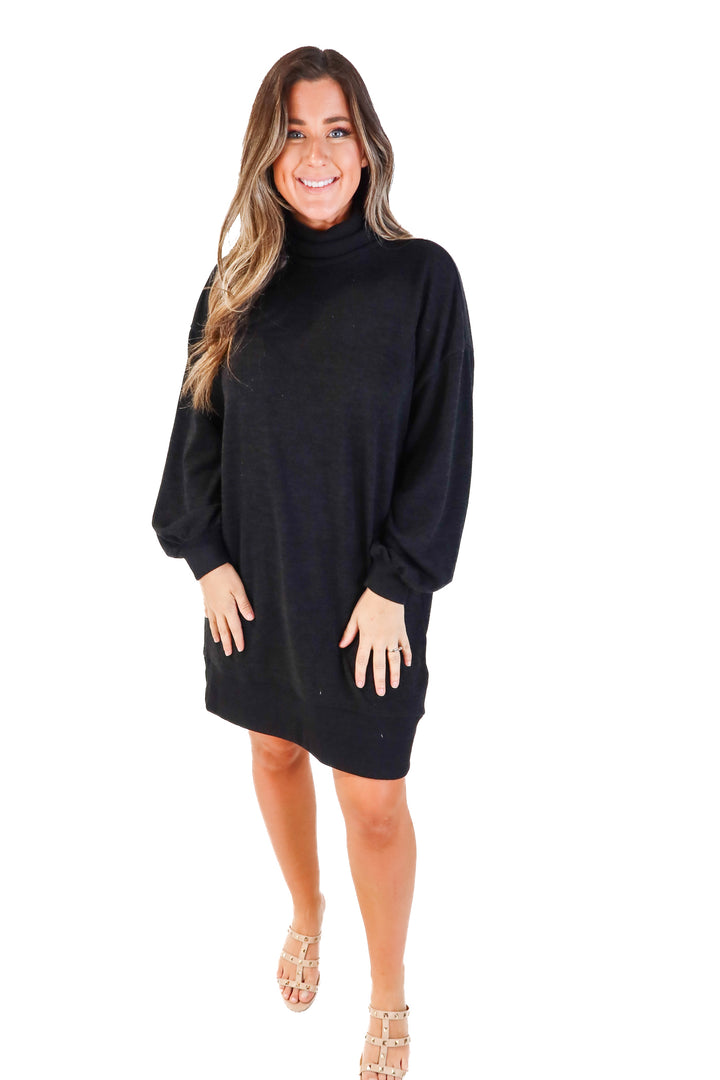 Gibson look black turtleneck sweater dress (XL; retail $99)