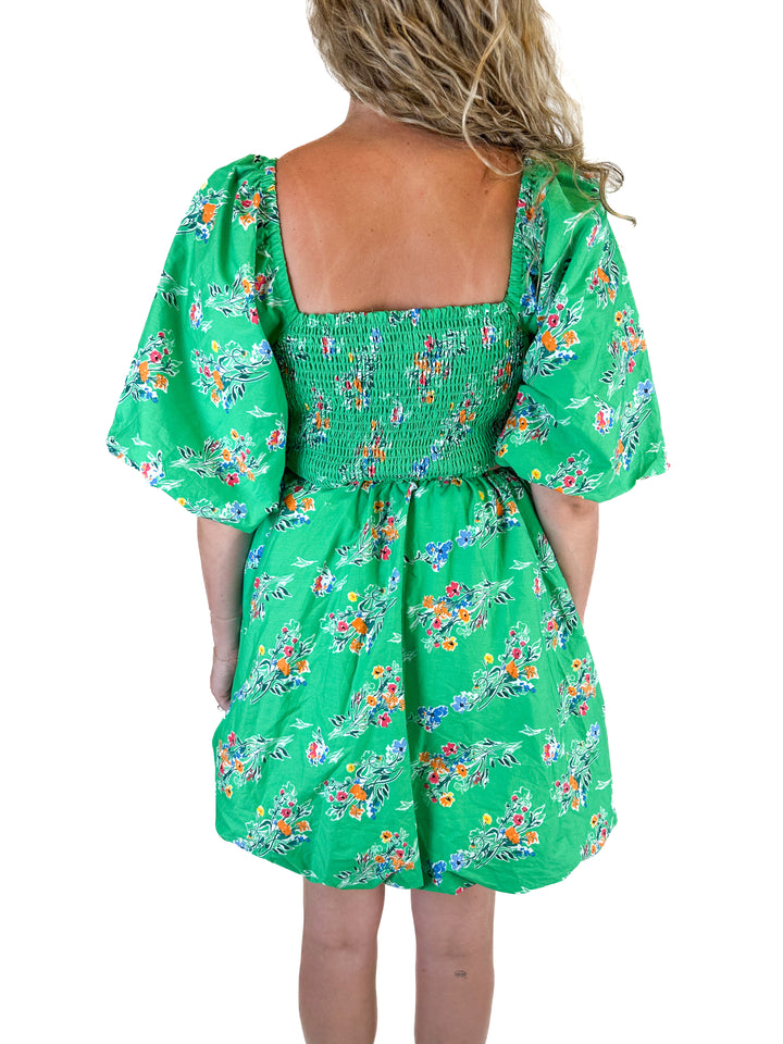 A New Day Green Floral Mini Dress (M)