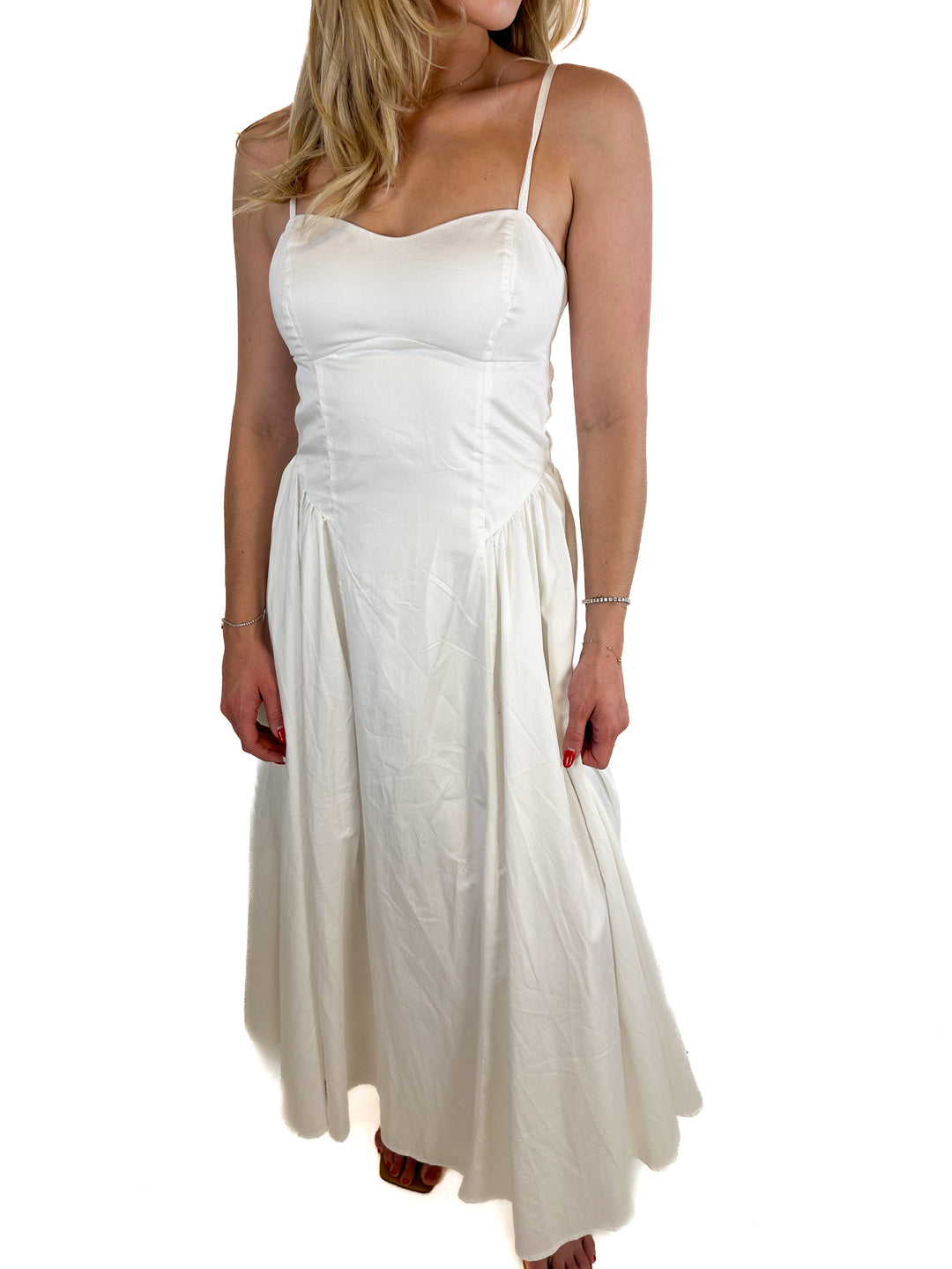 Abercrombie Dipped-Waist Sweetheart Maxi Dress NWT (XSP; retail $120)
