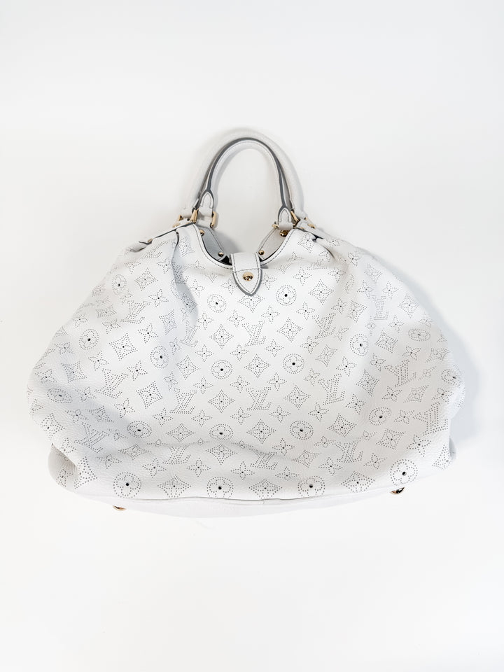 Louis Vuitton XL Hobo Mahina White Leather Bag NWOT (retail $4,350)