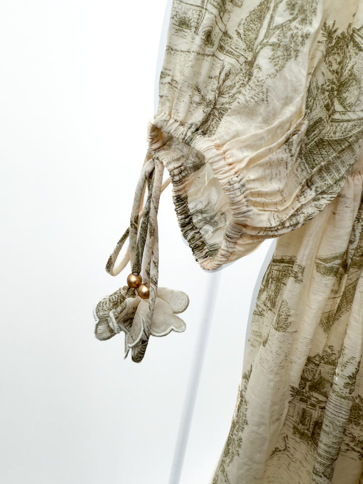 en saison green vintage style dress (s)