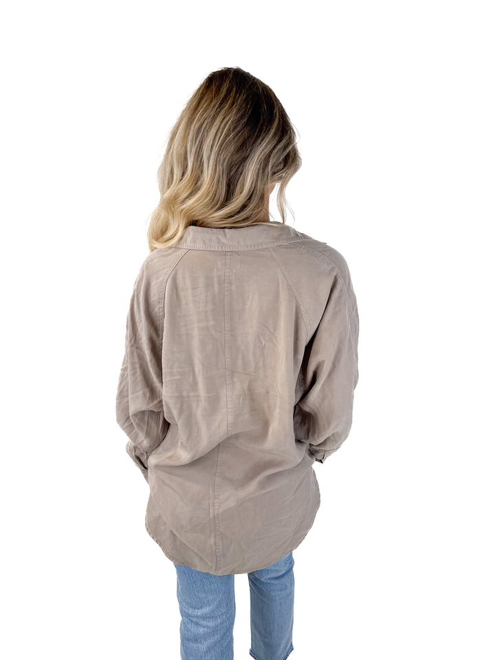 Wilfred Free Taupe Button-Down Shirt (S)