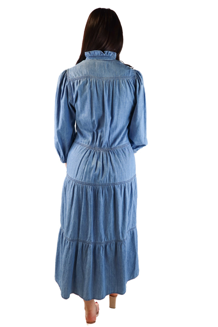 SOLD: ba&sh denim midi dress (S; retail $178)