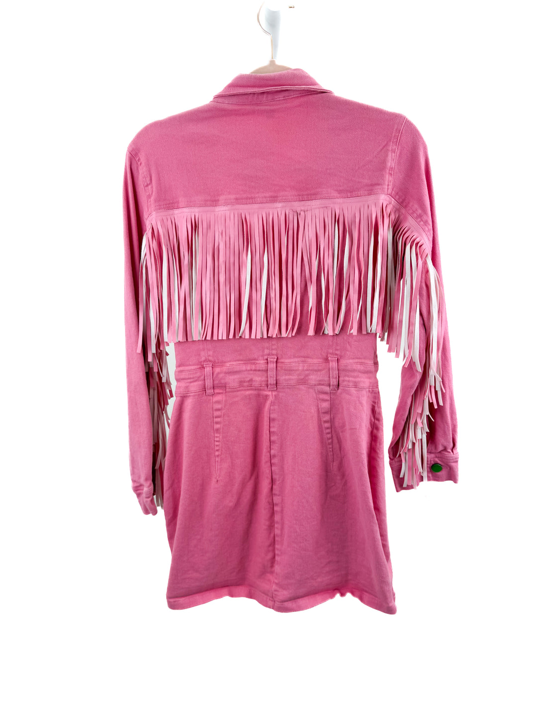 cloud ten pink denim fringe dress (L)