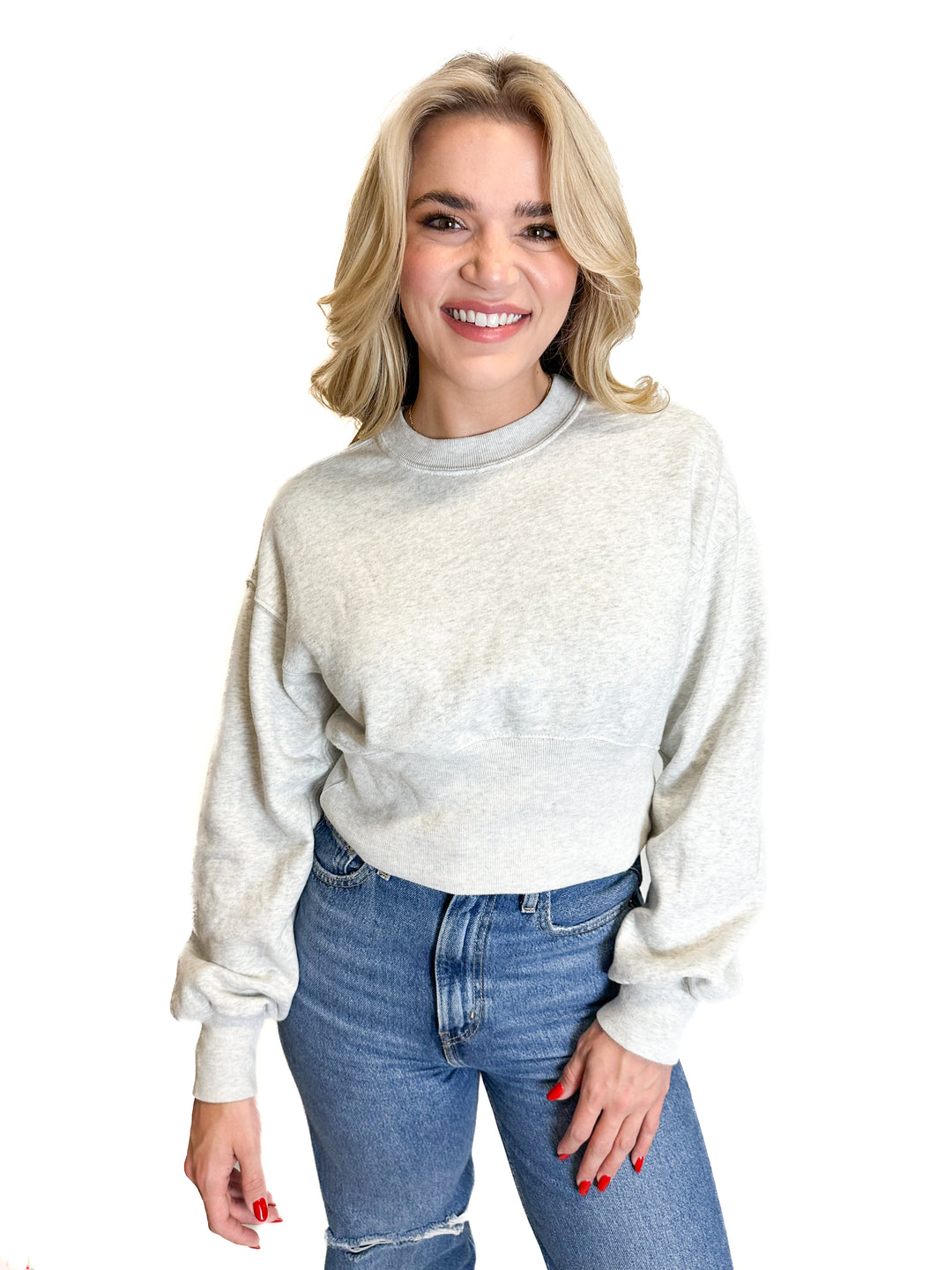 Abercrombie Heathered Grey Sweatshirt (XS)