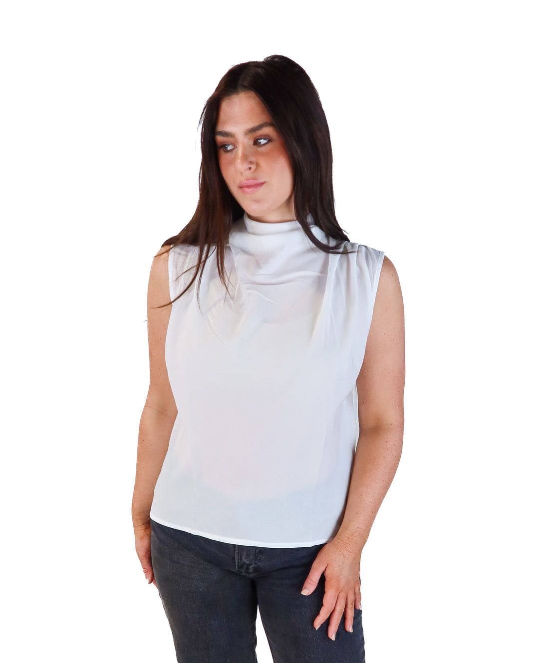 Showpo Ariane white high neck top NWT (4; retail $59.95)