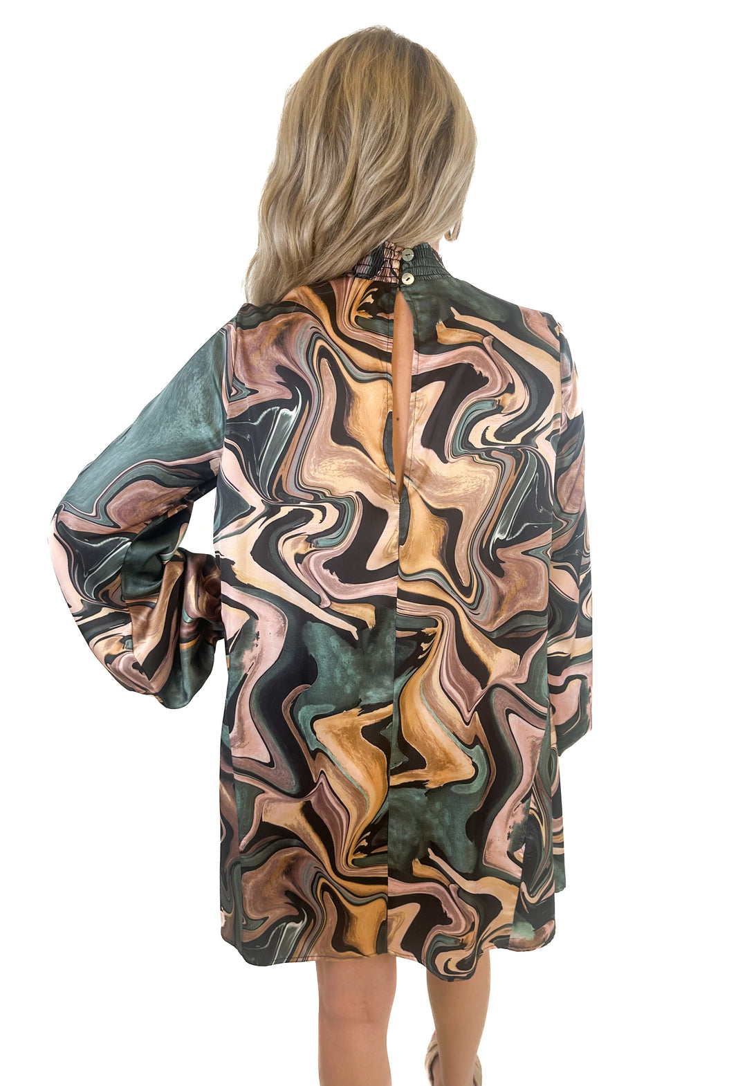 Show Me Your Mumu marble Print Dress (S)