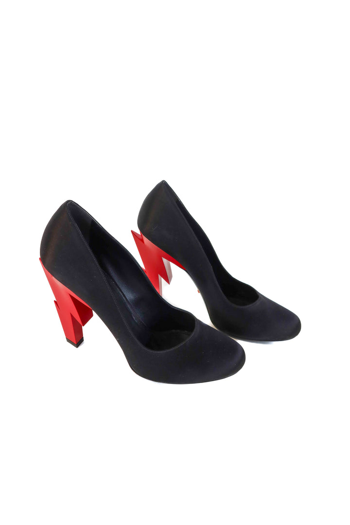 prada lightning bolt heels (42/ US 11-12; retail $950)