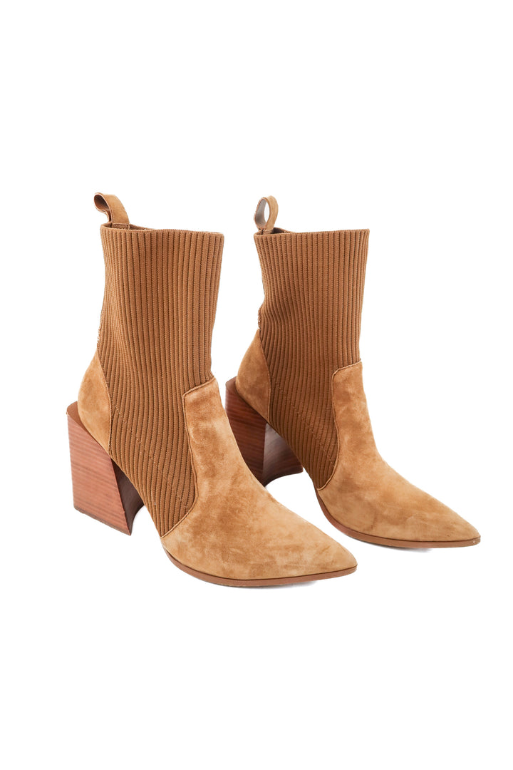 steve madden brown sock booties (9)