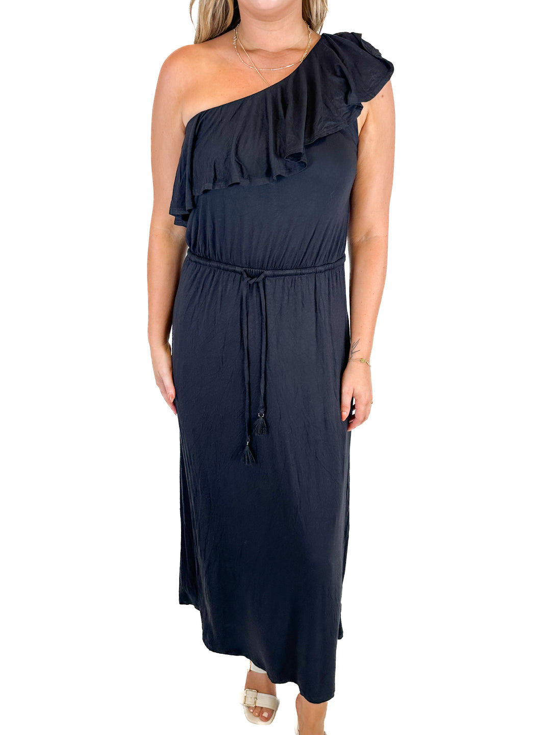 Soma Wknd Black One Shoulder Dress NWT (M)