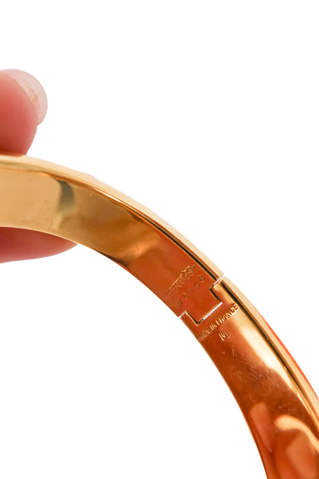 Hermes Clic H Bracelet in black (PM size; retail $810)
