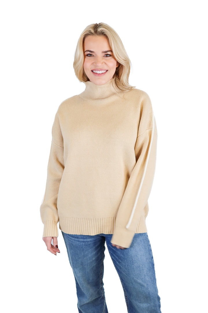 Vici light brown turtleneck sweater (S)
