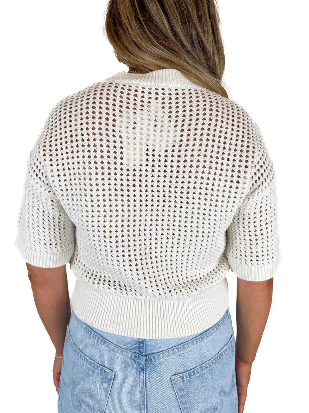Abercrombie Short-Sleeve Crochet Style Tee NWT (M; retail $60)