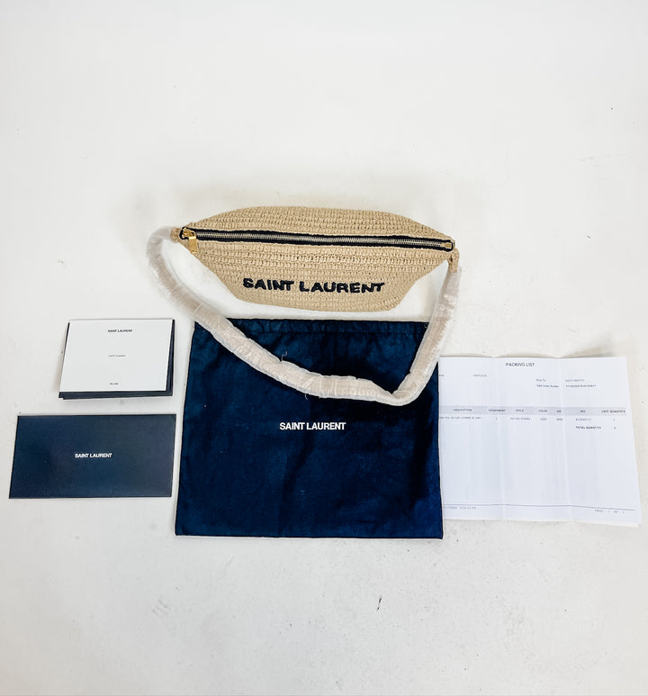 Saint Laurent Le Rafia Logo Shoulder Bag NWOT (retails for $1350)