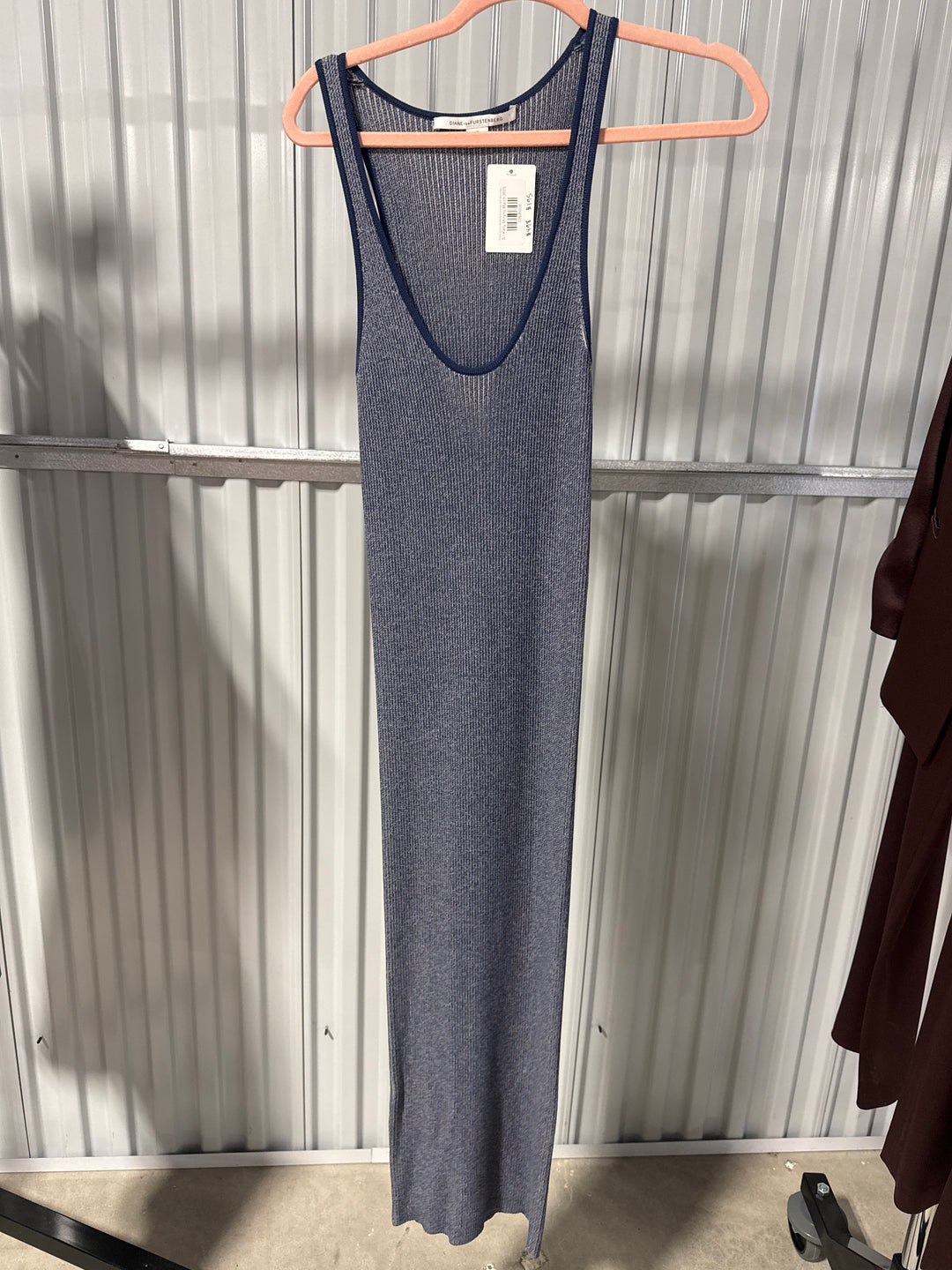 SOLD: Diane von furstenberg blue/white knit maxi dress (s; retail $498)