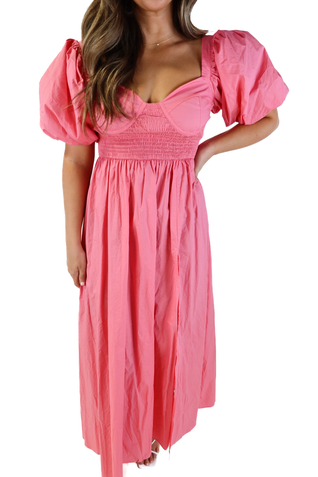 Showpo pink corset maxi dress (6; retails for $99)