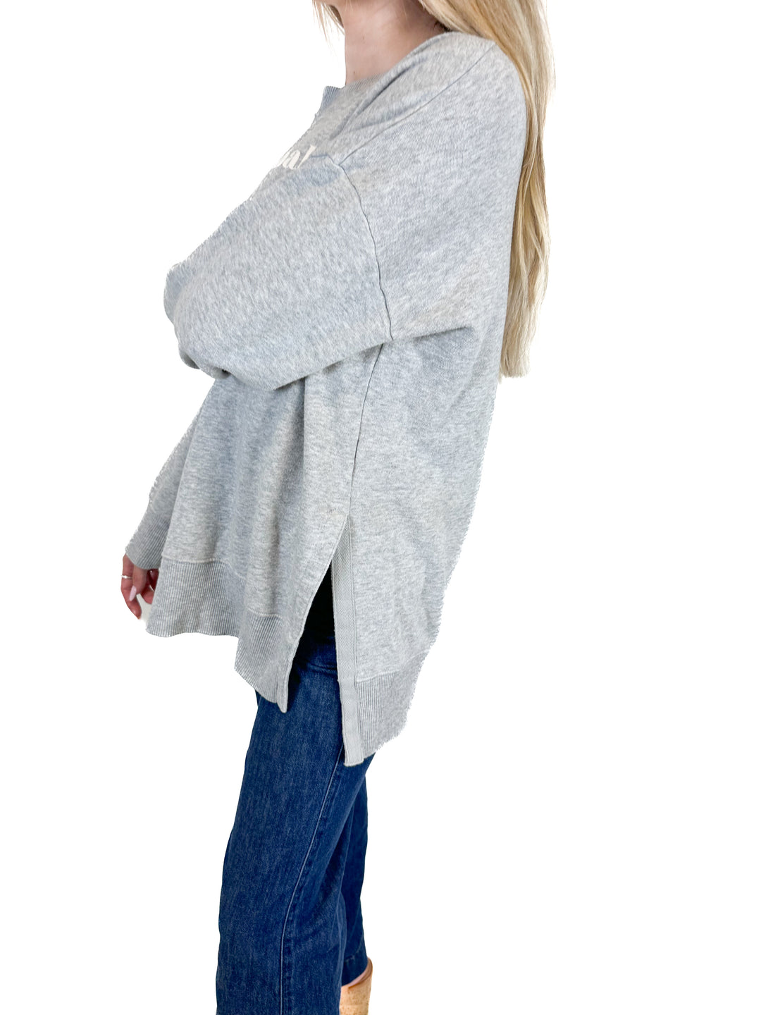 Aerie Heathered Grey Babe Sweatshirt (XS)