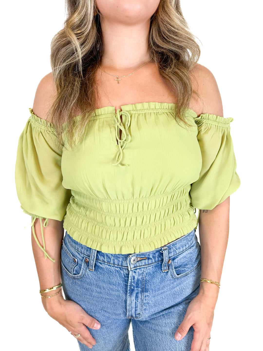 Abercrombie Light Green Crop (M)