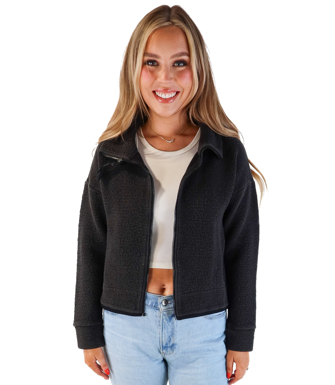 Calia black textured zip up (s; retails for $80)