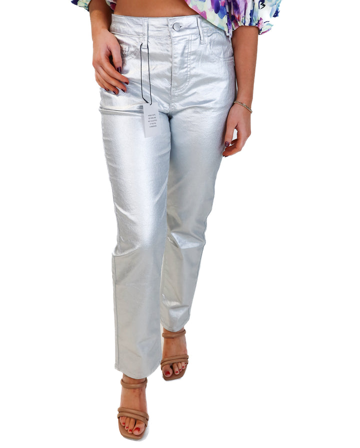 Superdown metallic straight leg pants NWT (26; retail $78)