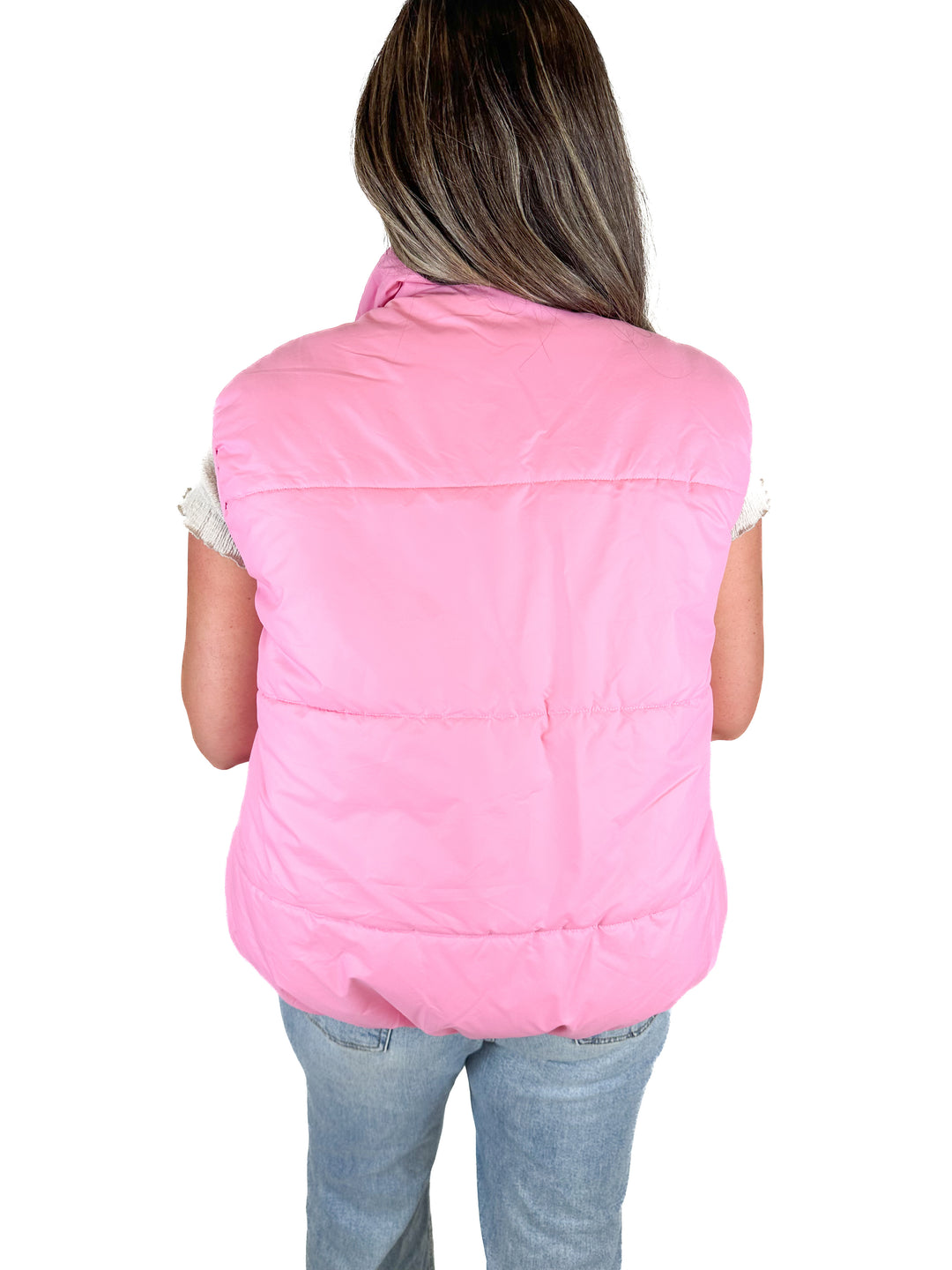 Pink Lily Pink Oversized Puffer Vest (M)