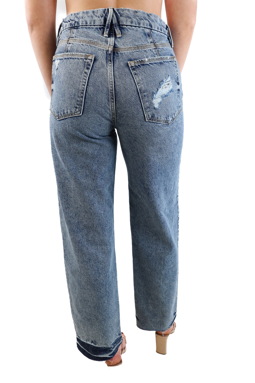 Good American Distressed Jeans (28; retail $179)