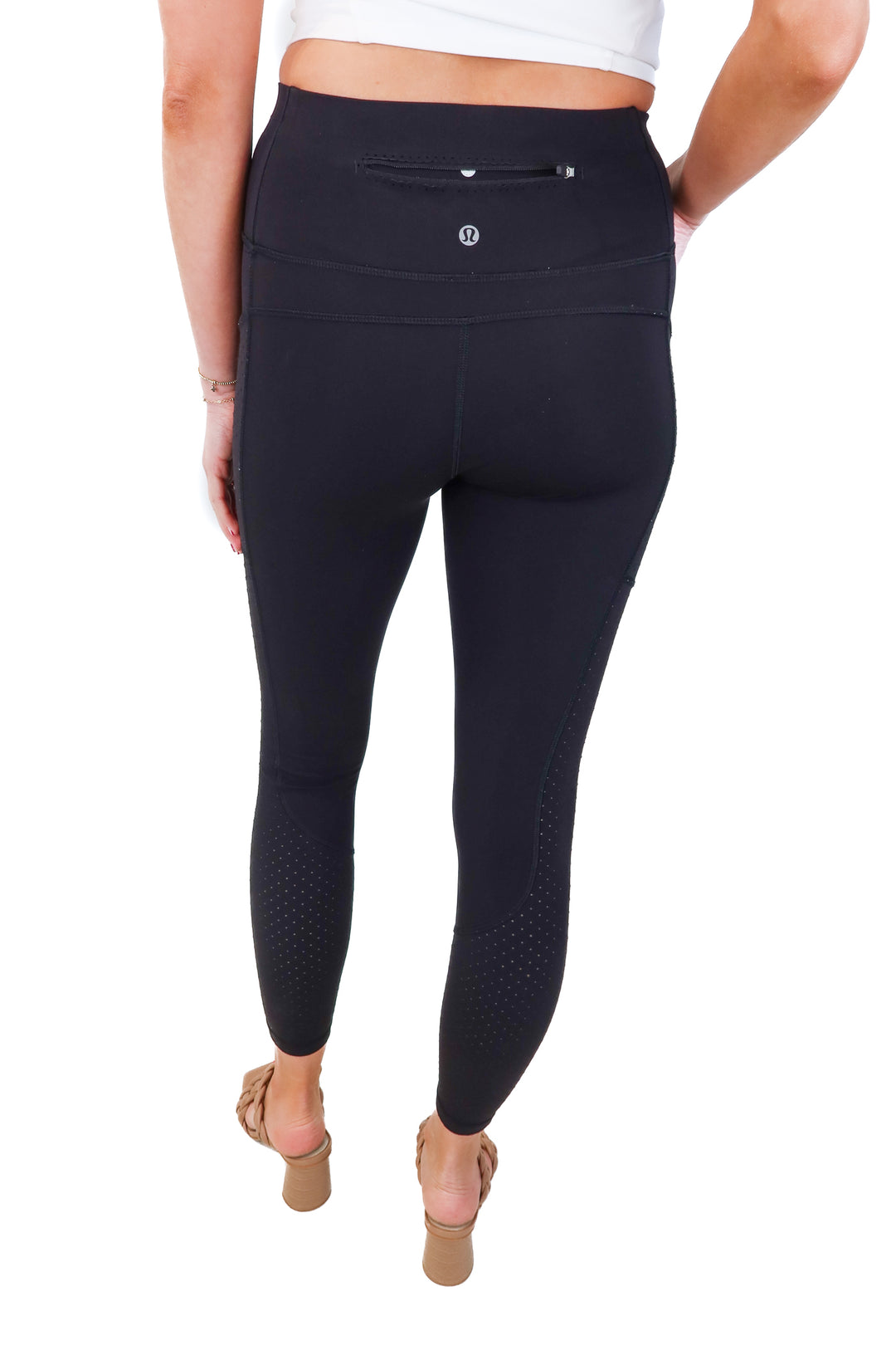 Lululemon Black Textured Dot Leggings (4)