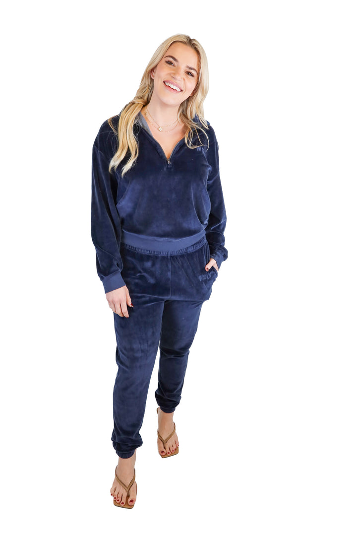 Wsly navy velvet set (S)