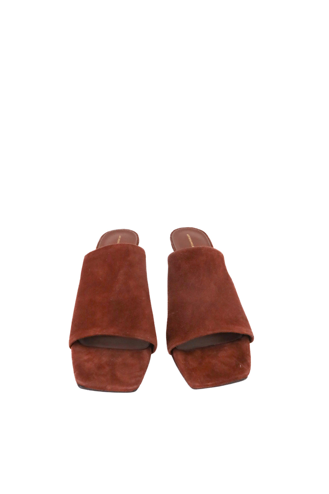 anthropologie dark brown suede heels (40; retail $168)