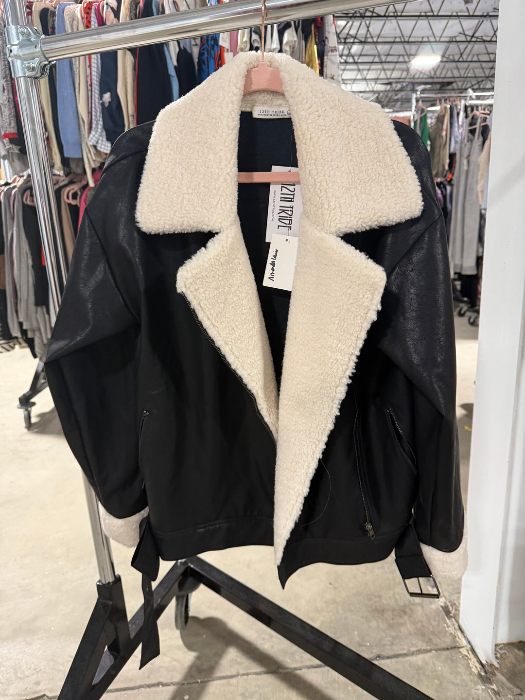 SOLD: 12th Tribe Vegan Leather Jacket NWT (L; retail $178)
