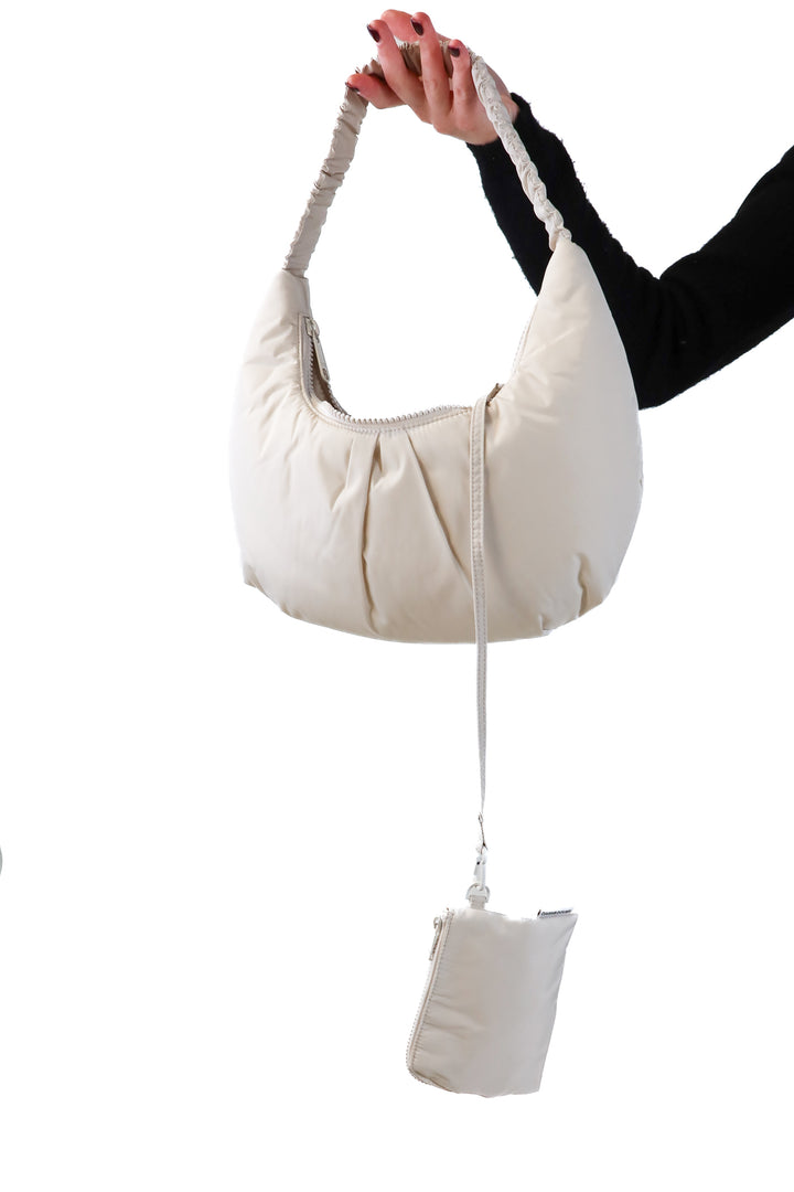 Dagne Dover beige puffer shoulder bag NWOT (retail $155)