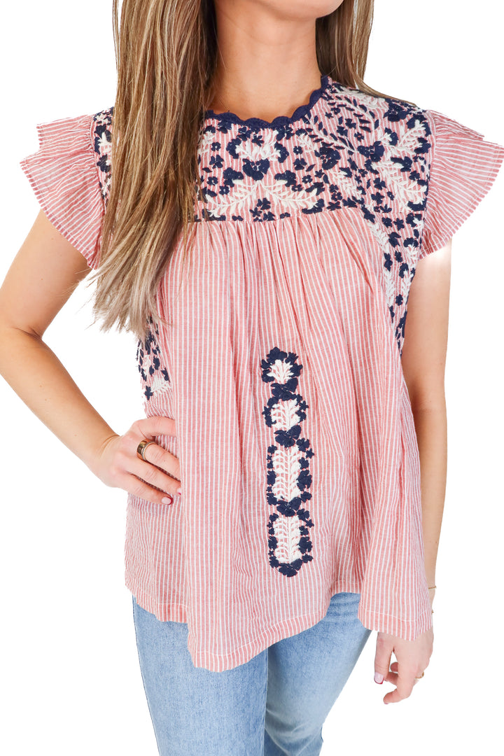 THML floral cotton blouse (S; retail $78)