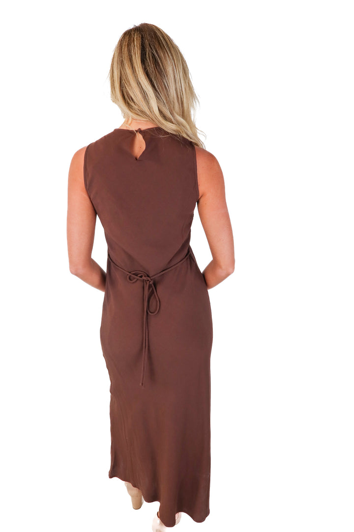wayf brown maxi dress NWT (s; retail $78)