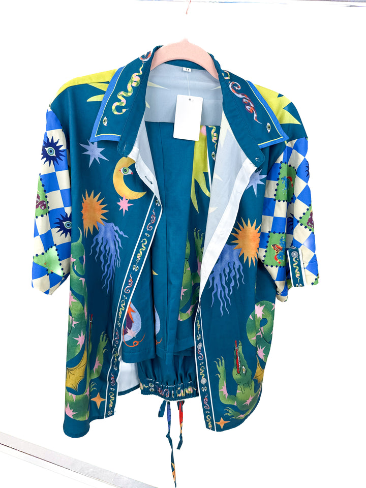 green abstract print set (m)