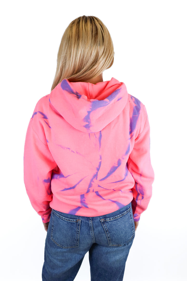 myrrhe pink/purple tie dye hoodie (m; retail $185)
