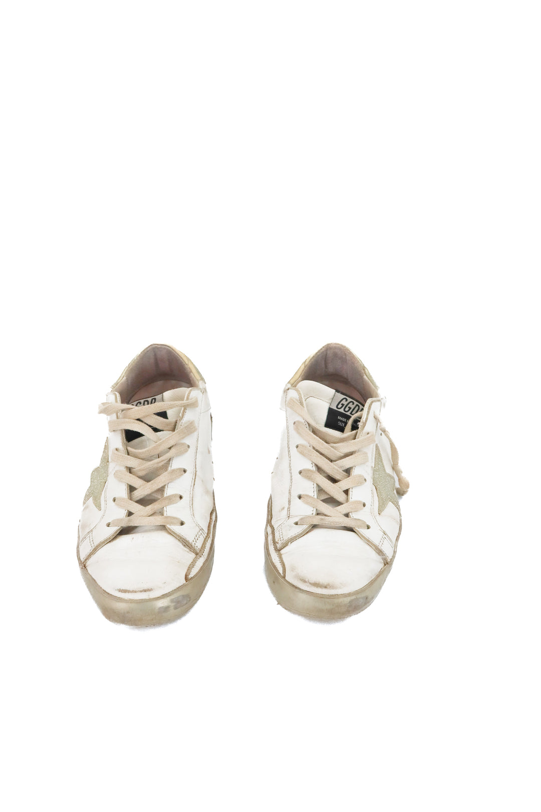 Golden Goose white superstar w/beige glitter (8)