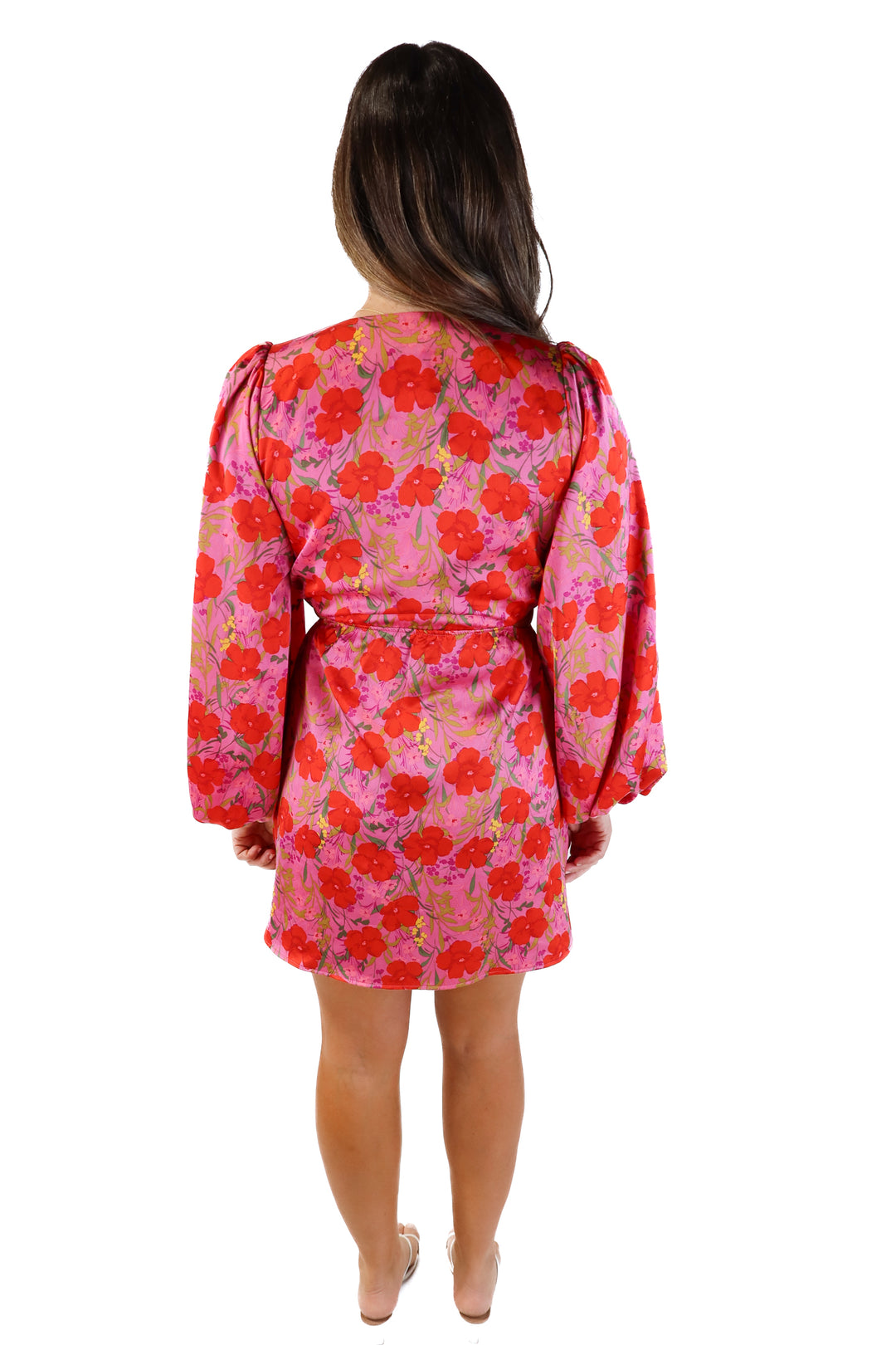 Show me your mumu floral cutout satin dress (s; retails for $198)
